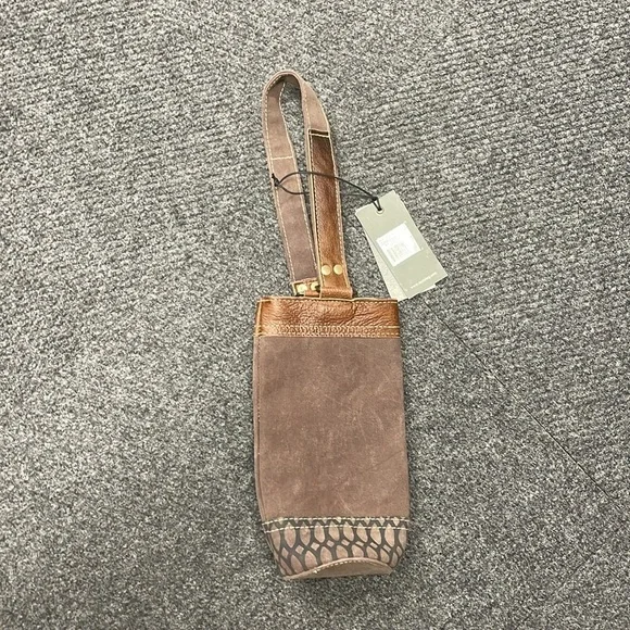 Myra Bag Wine Tote Canvas Leather Working from Nine to Wine NWT Bag Travel Gift - Picture 5 of 5